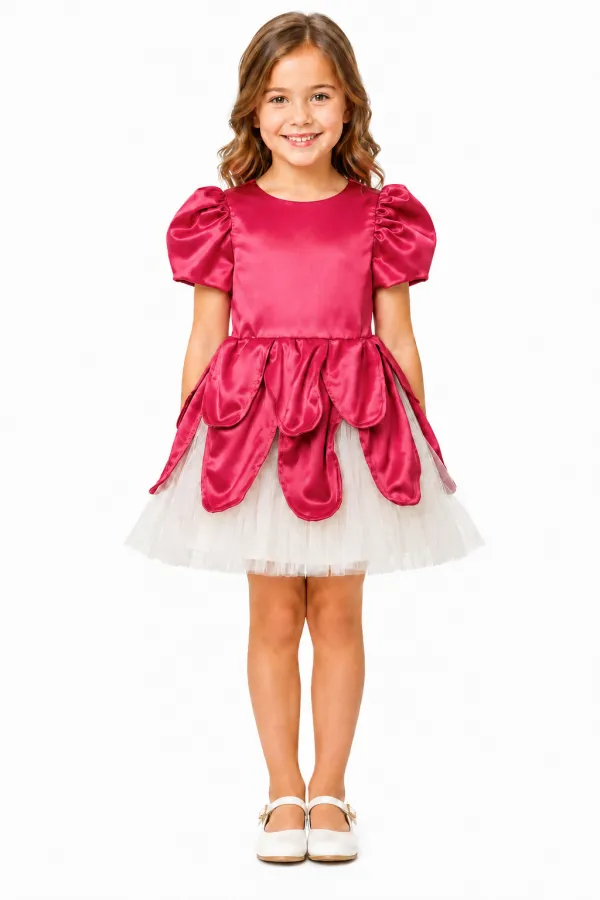 Rochie Floare Roz Închis — costum de închiriat pentru copii