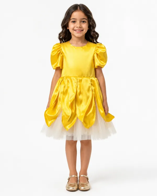 Rochie Floare Galben — costum de închiriat pentru copii