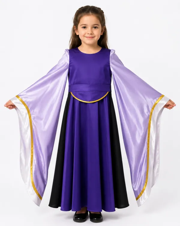 Rochie Mov cu Pelerină — costum de închiriat pentru copii