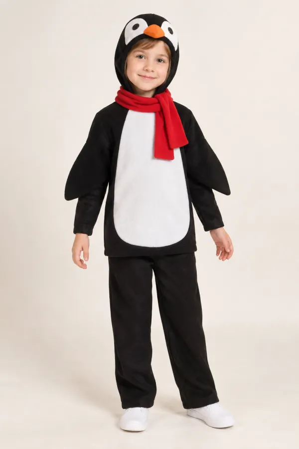 Costum Pinguin cu fular — de închiriat pentru copii