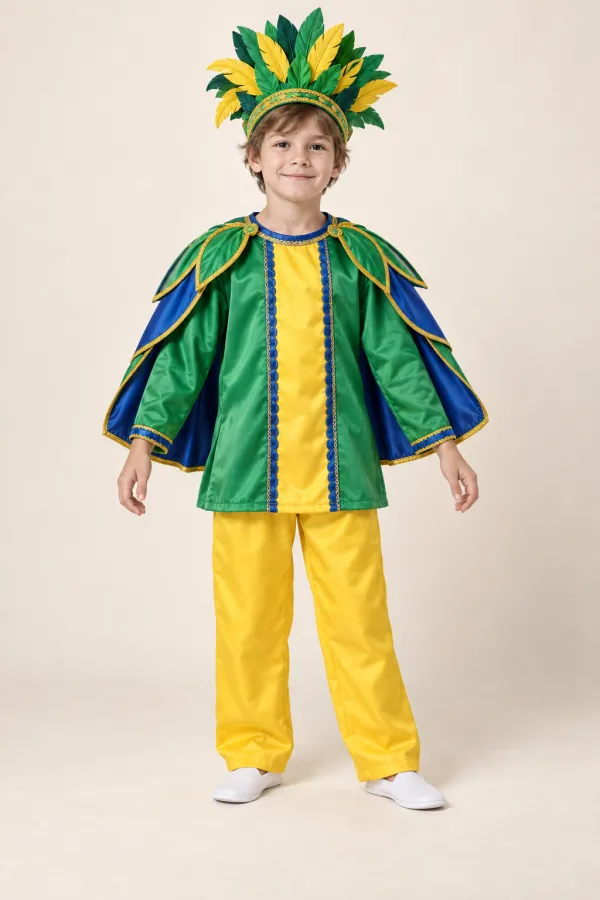 Costum Brazilia – carnaval verde-auriu — de închiriat pentru copii