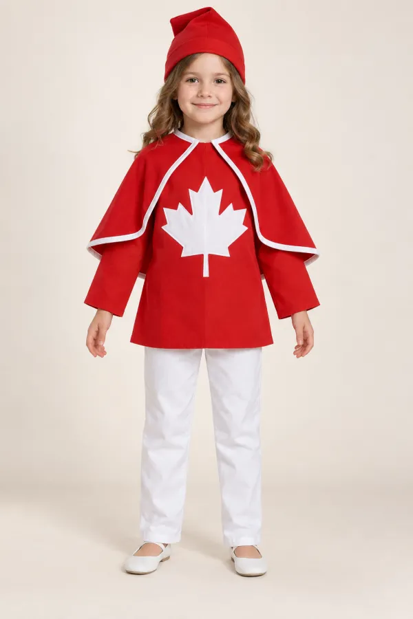 Costum Canada – frunză de arțar — de închiriat pentru copii