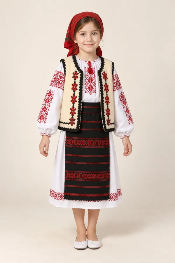 Costum Șezătoare cu ie și bundiță — de închiriat pentru copii